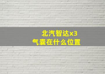 北汽智达x3气囊在什么位置