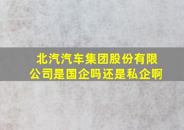 北汽汽车集团股份有限公司是国企吗还是私企啊