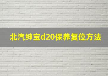 北汽绅宝d20保养复位方法