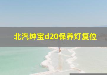 北汽绅宝d20保养灯复位