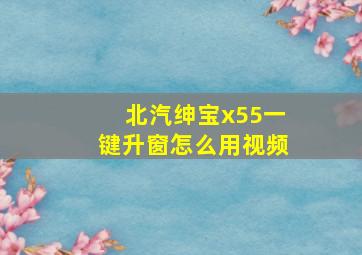 北汽绅宝x55一键升窗怎么用视频