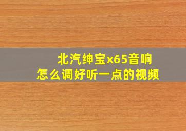 北汽绅宝x65音响怎么调好听一点的视频