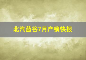 北汽蓝谷7月产销快报