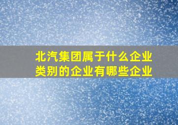 北汽集团属于什么企业类别的企业有哪些企业