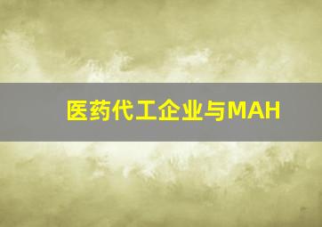 医药代工企业与MAH