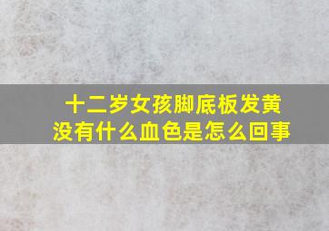 十二岁女孩脚底板发黄没有什么血色是怎么回事