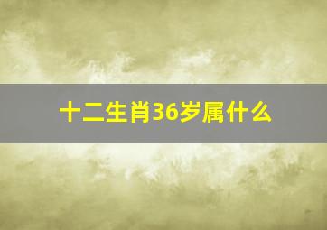 十二生肖36岁属什么