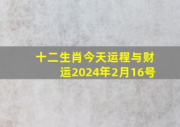 十二生肖今天运程与财运2024年2月16号