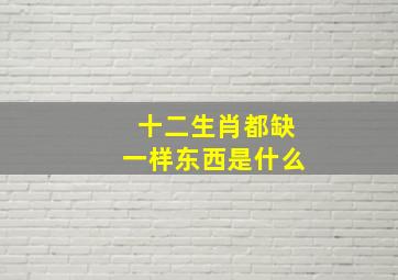 十二生肖都缺一样东西是什么