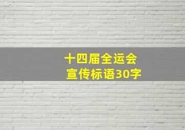 十四届全运会宣传标语30字