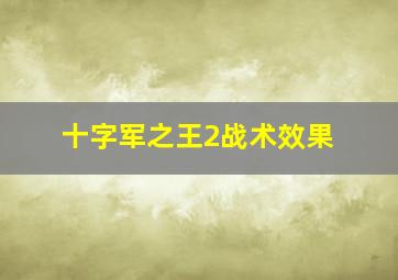 十字军之王2战术效果