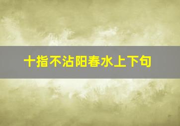 十指不沾阳春水上下句