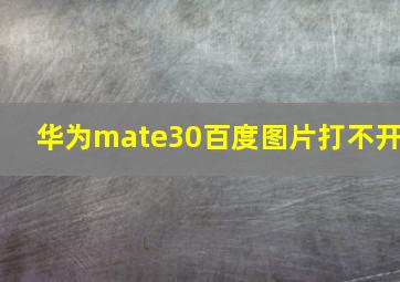 华为mate30百度图片打不开