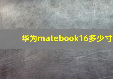 华为matebook16多少寸