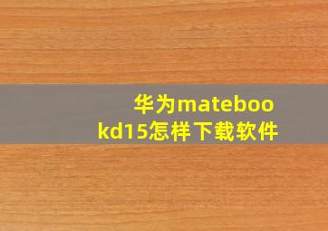 华为matebookd15怎样下载软件