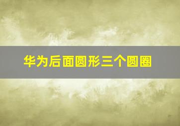 华为后面圆形三个圆圈