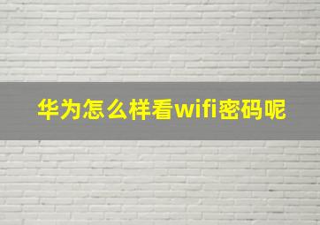 华为怎么样看wifi密码呢