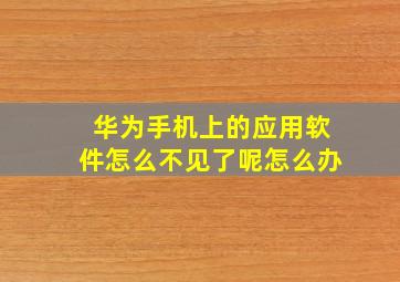 华为手机上的应用软件怎么不见了呢怎么办