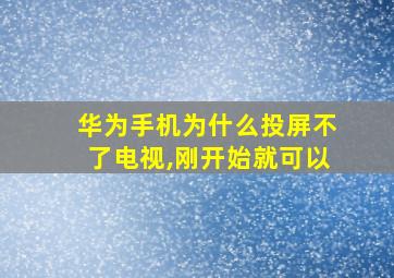 华为手机为什么投屏不了电视,刚开始就可以