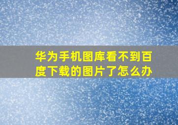 华为手机图库看不到百度下载的图片了怎么办