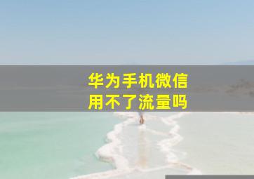 华为手机微信用不了流量吗