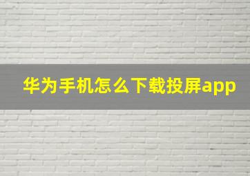 华为手机怎么下载投屏app