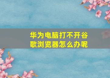 华为电脑打不开谷歌浏览器怎么办呢