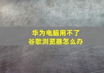 华为电脑用不了谷歌浏览器怎么办