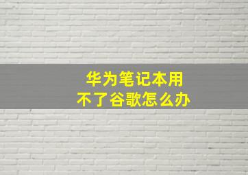 华为笔记本用不了谷歌怎么办