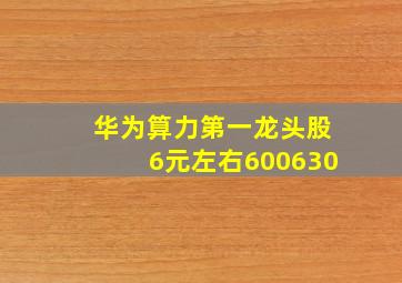 华为算力第一龙头股6元左右600630