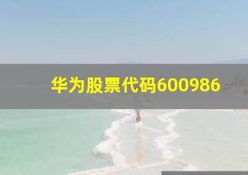 华为股票代码600986