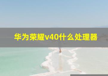 华为荣耀v40什么处理器