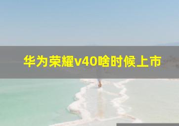 华为荣耀v40啥时候上市