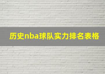 历史nba球队实力排名表格