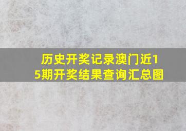 历史开奖记录澳门近15期开奖结果查询汇总图