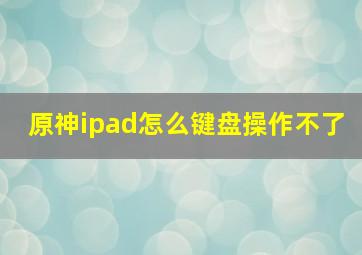 原神ipad怎么键盘操作不了