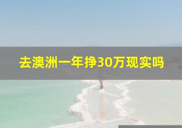 去澳洲一年挣30万现实吗