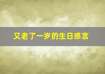 又老了一岁的生日感言