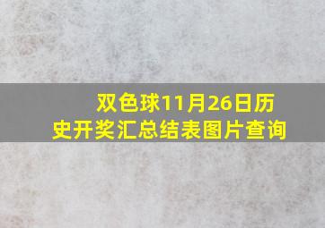 双色球11月26日历史开奖汇总结表图片查询