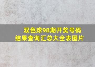 双色球98期开奖号码结果查询汇总大全表图片