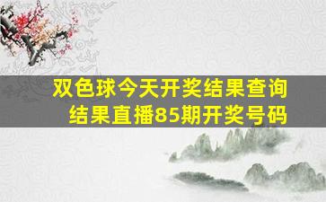 双色球今天开奖结果查询结果直播85期开奖号码