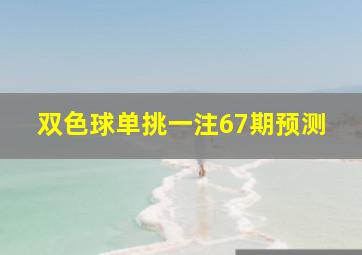 双色球单挑一注67期预测