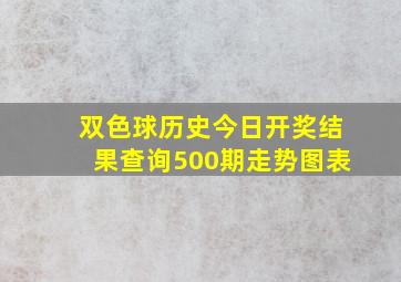 双色球历史今日开奖结果查询500期走势图表