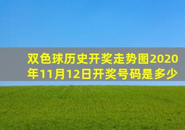 双色球历史开奖走势图2020年11月12日开奖号码是多少