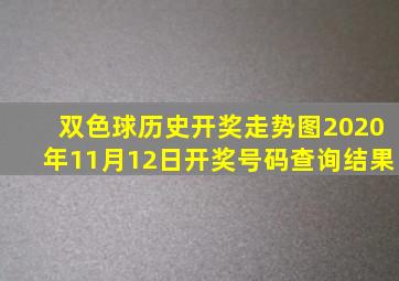 双色球历史开奖走势图2020年11月12日开奖号码查询结果