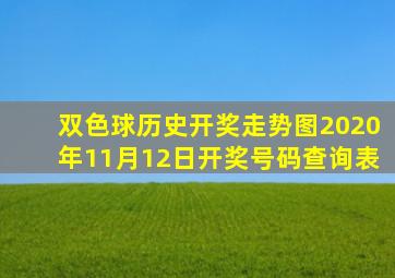 双色球历史开奖走势图2020年11月12日开奖号码查询表