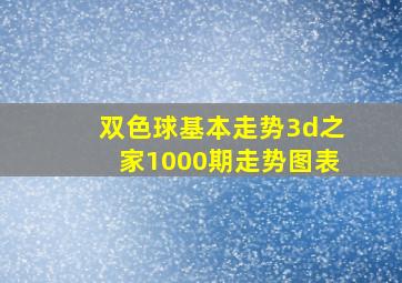 双色球基本走势3d之家1000期走势图表