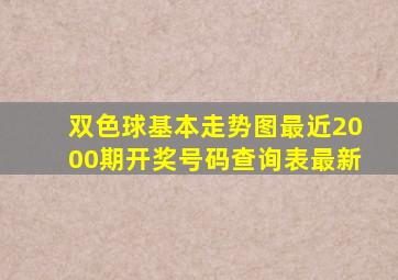 双色球基本走势图最近2000期开奖号码查询表最新