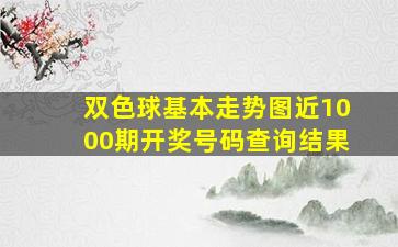 双色球基本走势图近1000期开奖号码查询结果