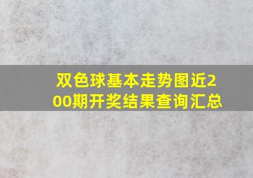 双色球基本走势图近200期开奖结果查询汇总